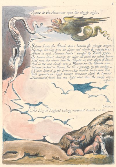 America. A Prophecy, Plate 6, Appear to the Americans by William Blake